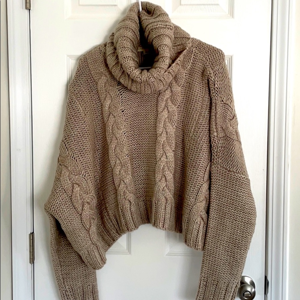 Cropped Turtleneck Sweater